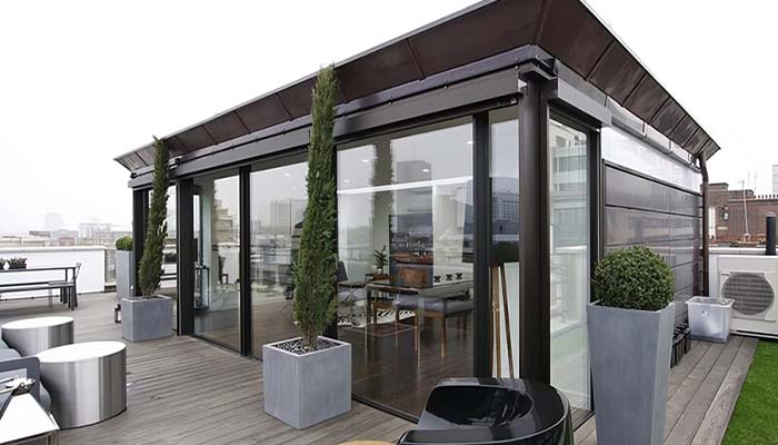 طراحی اتاق شیشه ای روی پشت بام