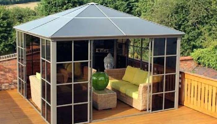 آلاچیق شیشه ای برای روف گاردن (2)