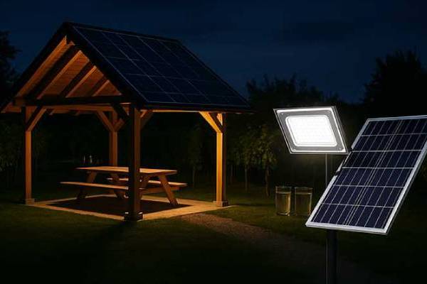 آلاچیق با نورپردازی خورشیدی شبانه