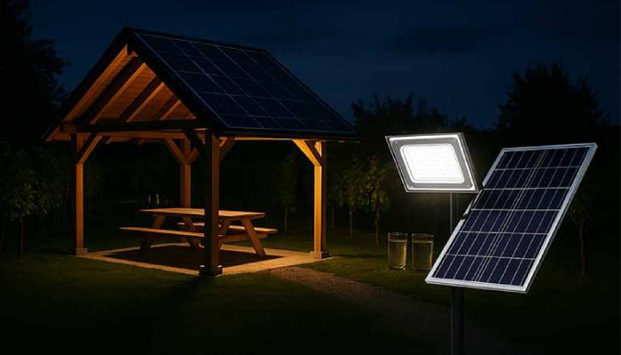 آلاچیق با نورپردازی خورشیدی