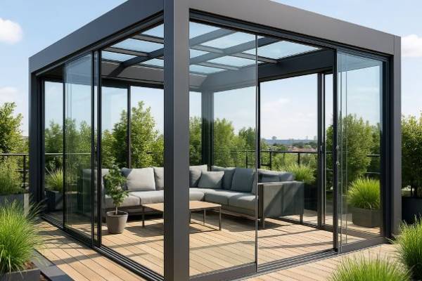 آلاچیق شیشه ای با شفافیت متغیر